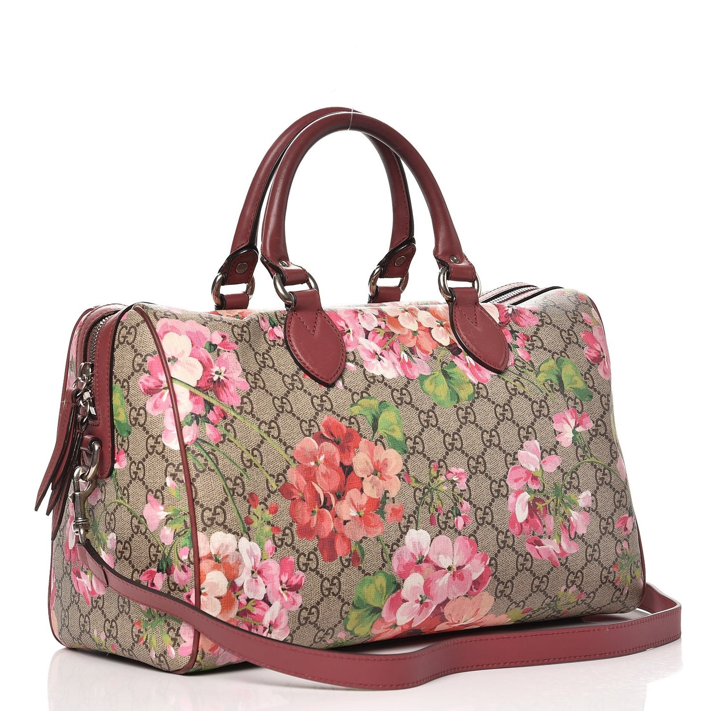 GG Supreme Monogram Blooms Medium Boston Beige Multicolor Dry Rose