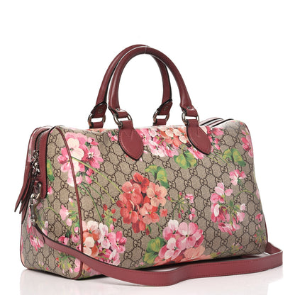 Gucci GG Supreme Monogram Blooms Medium Boston Beige Multicolor Dry Rose 4 of 17