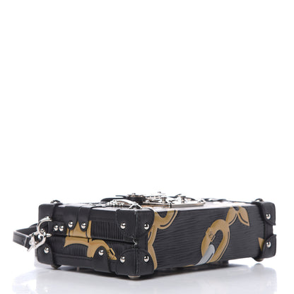 Louis Vuitton Epi Chain Flower Petite Malle Black 4 of 11