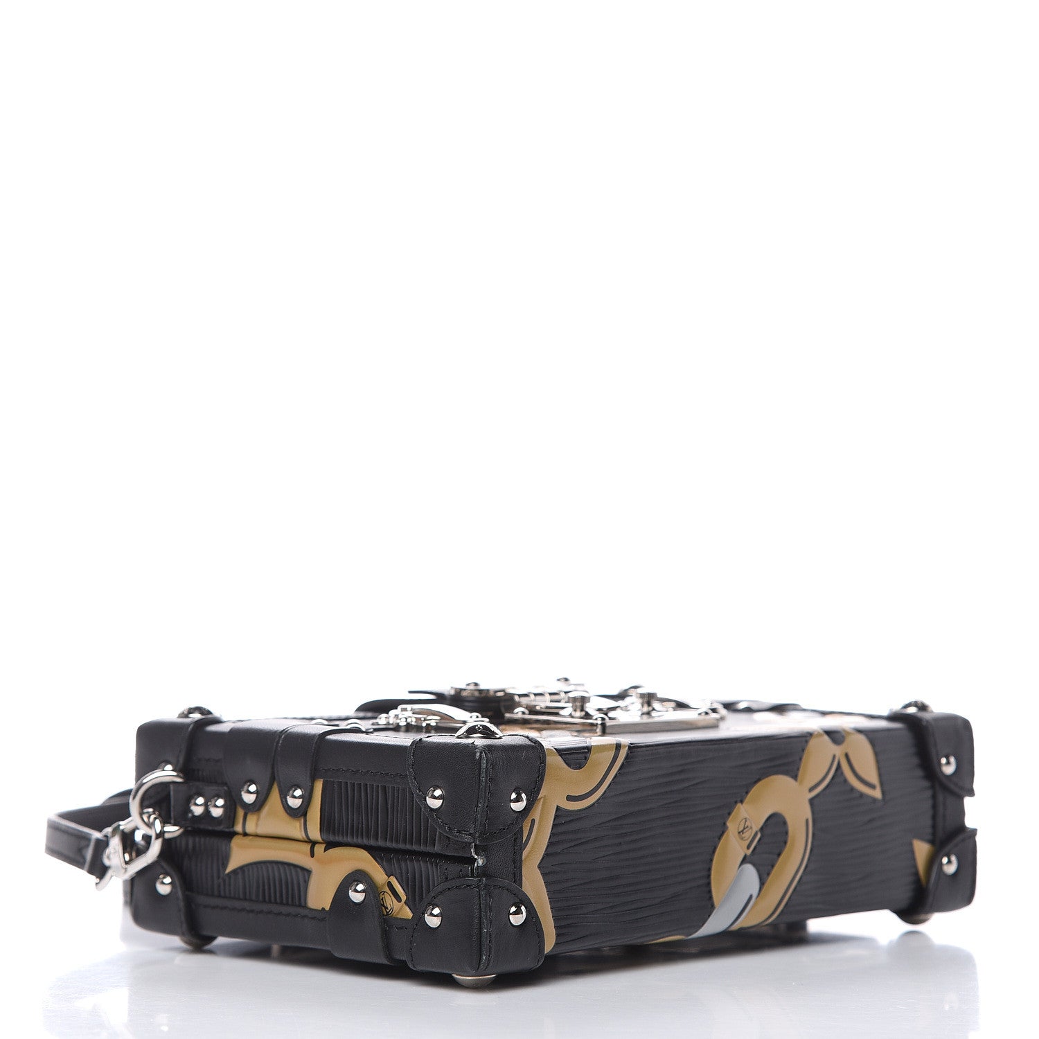 Louis Vuitton Epi Chain Flower Petite Malle Black 4 of 11