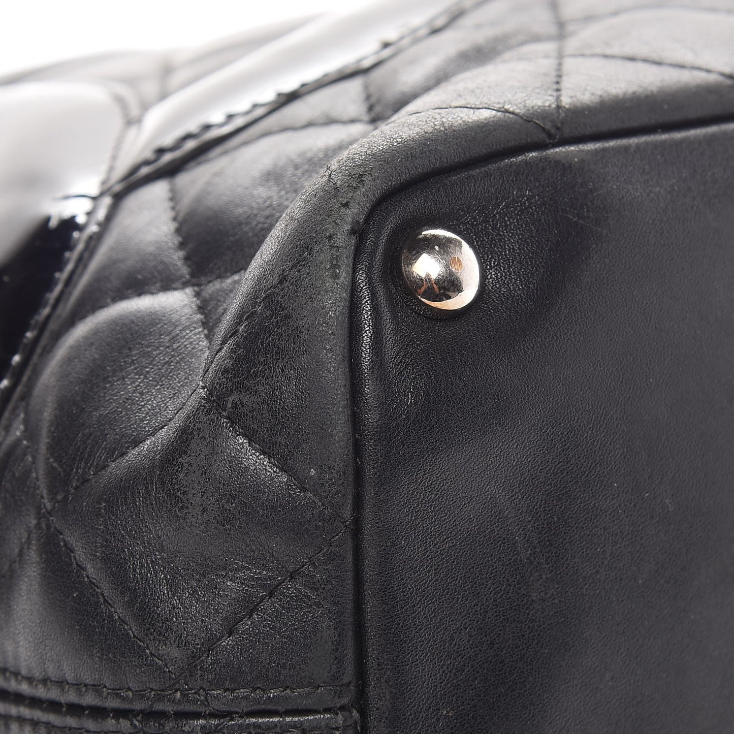 Calfskin Quilted Medium Cambon Tote Black