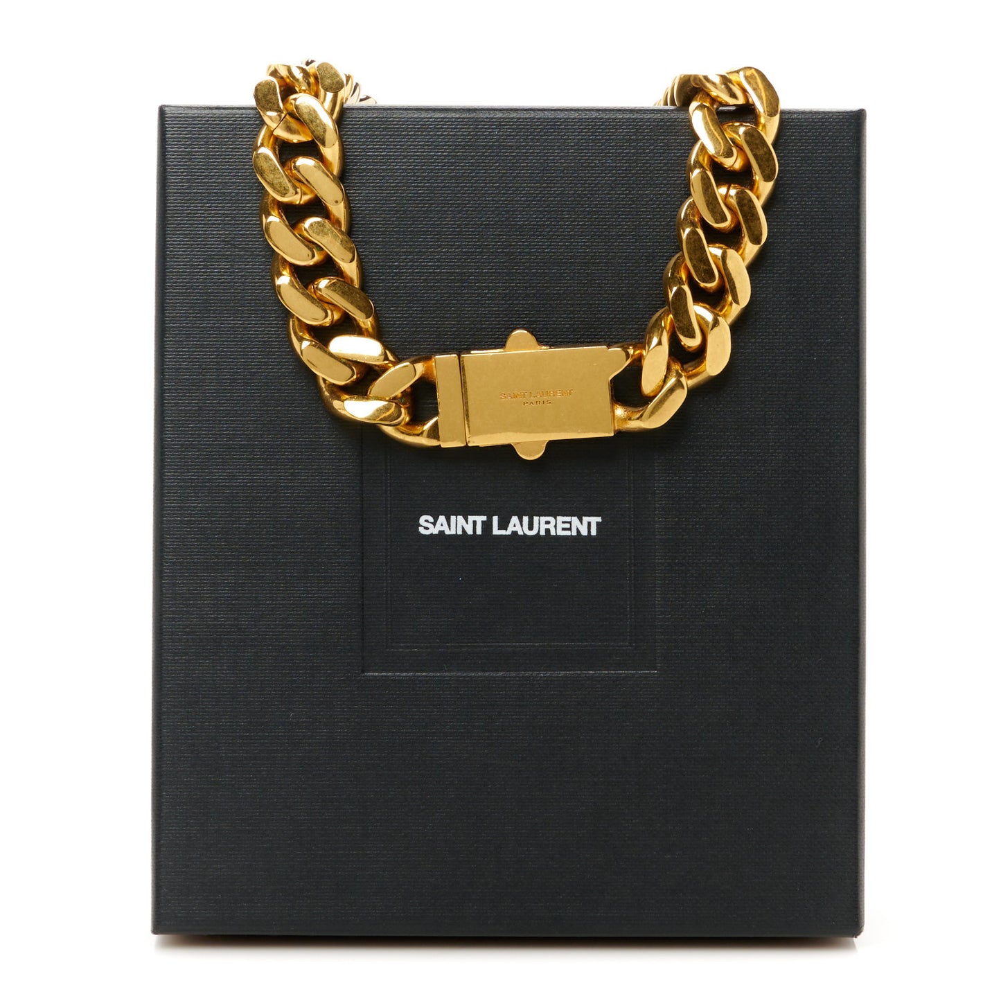 Metal Curb Chain Necklace Gold