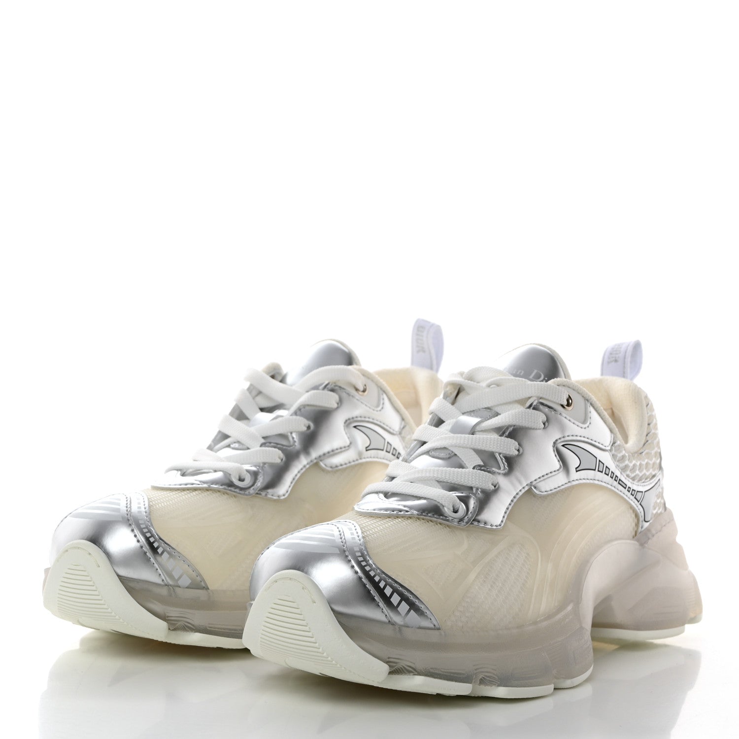 Christian Dior Matte Technical Fabric Mesh Dior Vibe Sneakers 39 White Silver 3 of 10