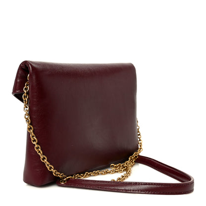 Saint Laurent Shiny Calfskin Small Cassandre Chain Pouch Dark Ruby 2 of 9