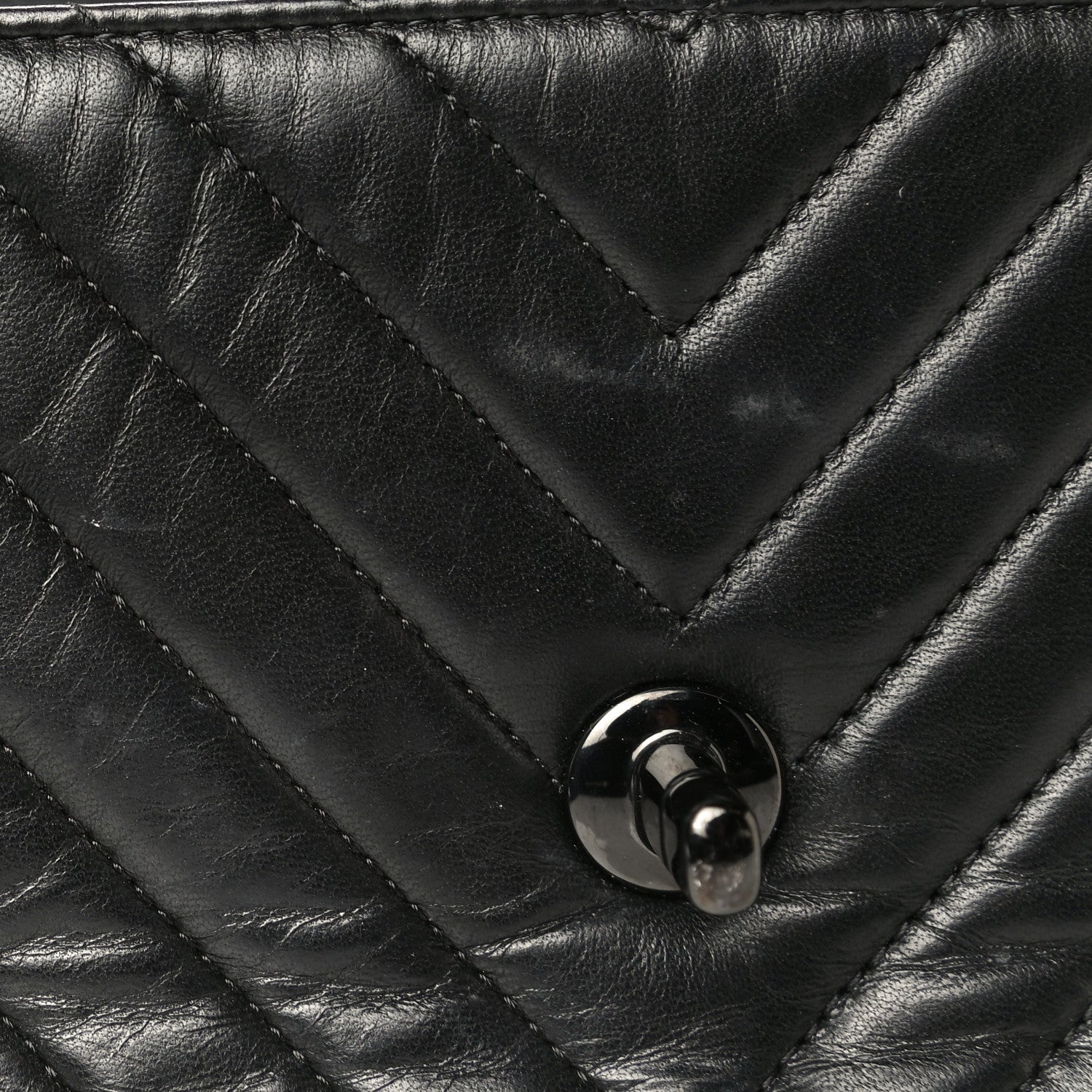 Chanel Lambskin Chevron Quilted Mini Rectangular Flap So Black 22 of 29