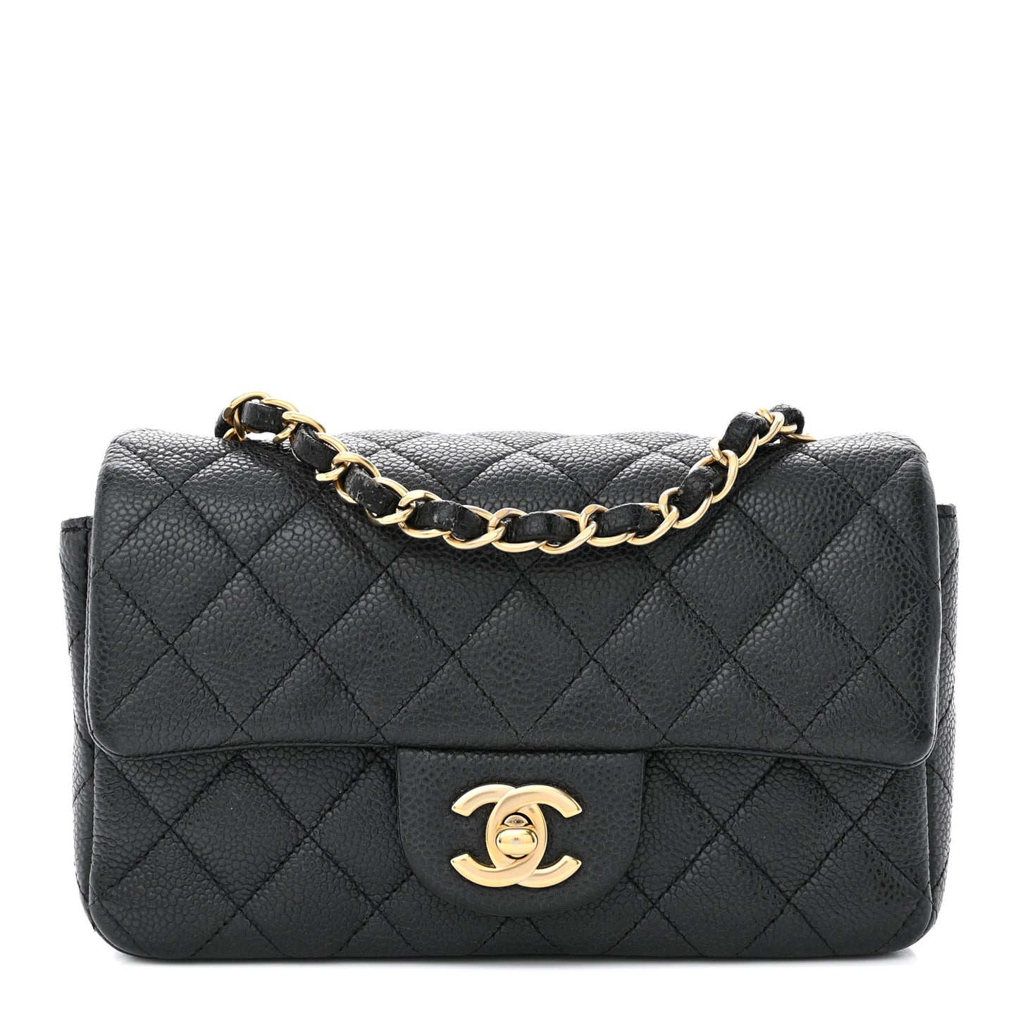 Caviar Quilted Mini Rectangular Flap Black