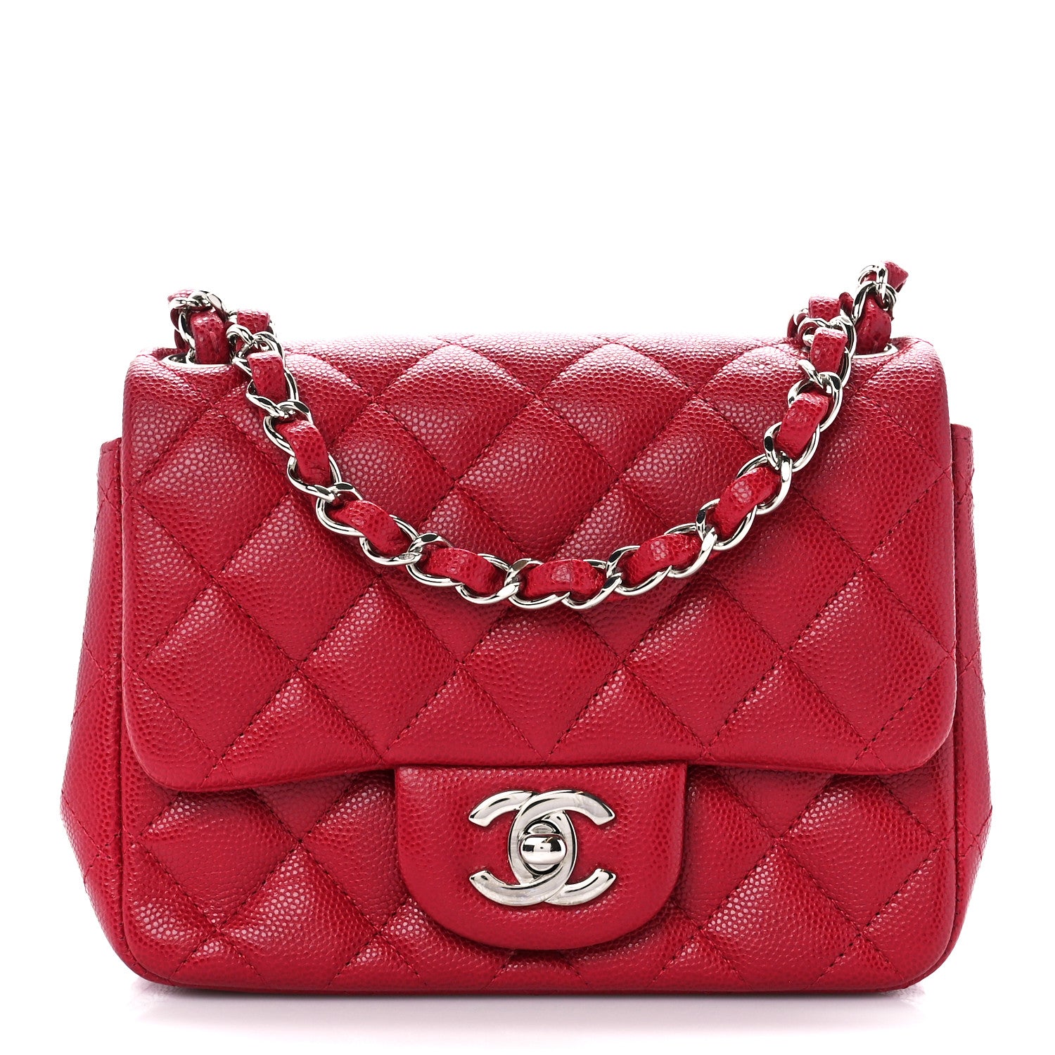 Chanel Caviar Quilted Mini Square Flap Red 1 of 11