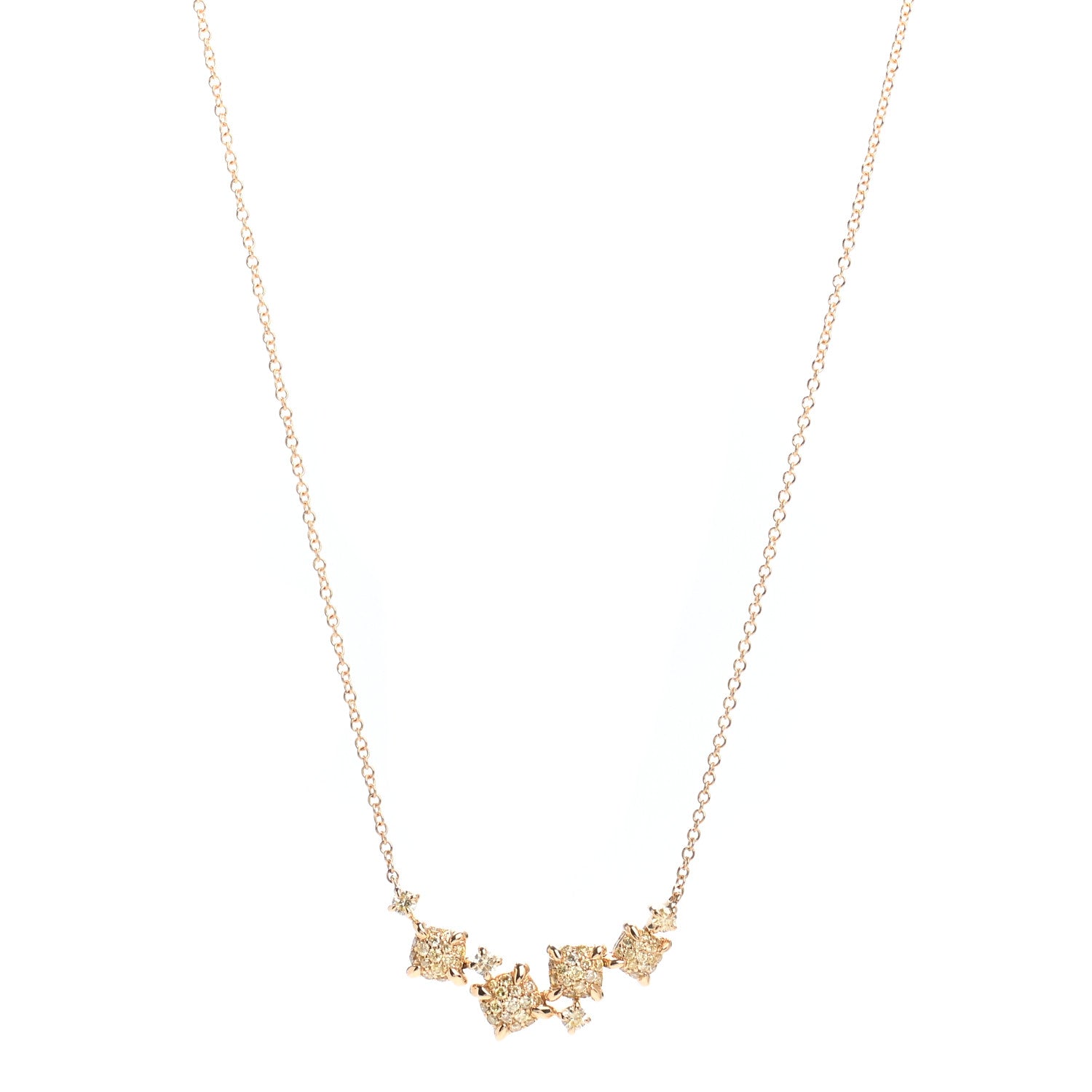 David Yurman 18K Yellow Gold Yellow Diamond Petite Chatelaine Necklace 1 of 5