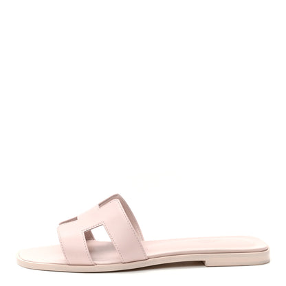 Hermes Box Calfskin Oran Sandals 39 Rose Pale 1 of 8
