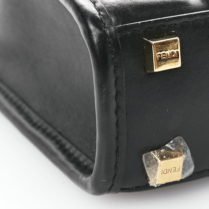 Fendi Vitello Plexiglass FF Embossed Mini Fendi Sunshine Shopper Tote Black 9 of 10