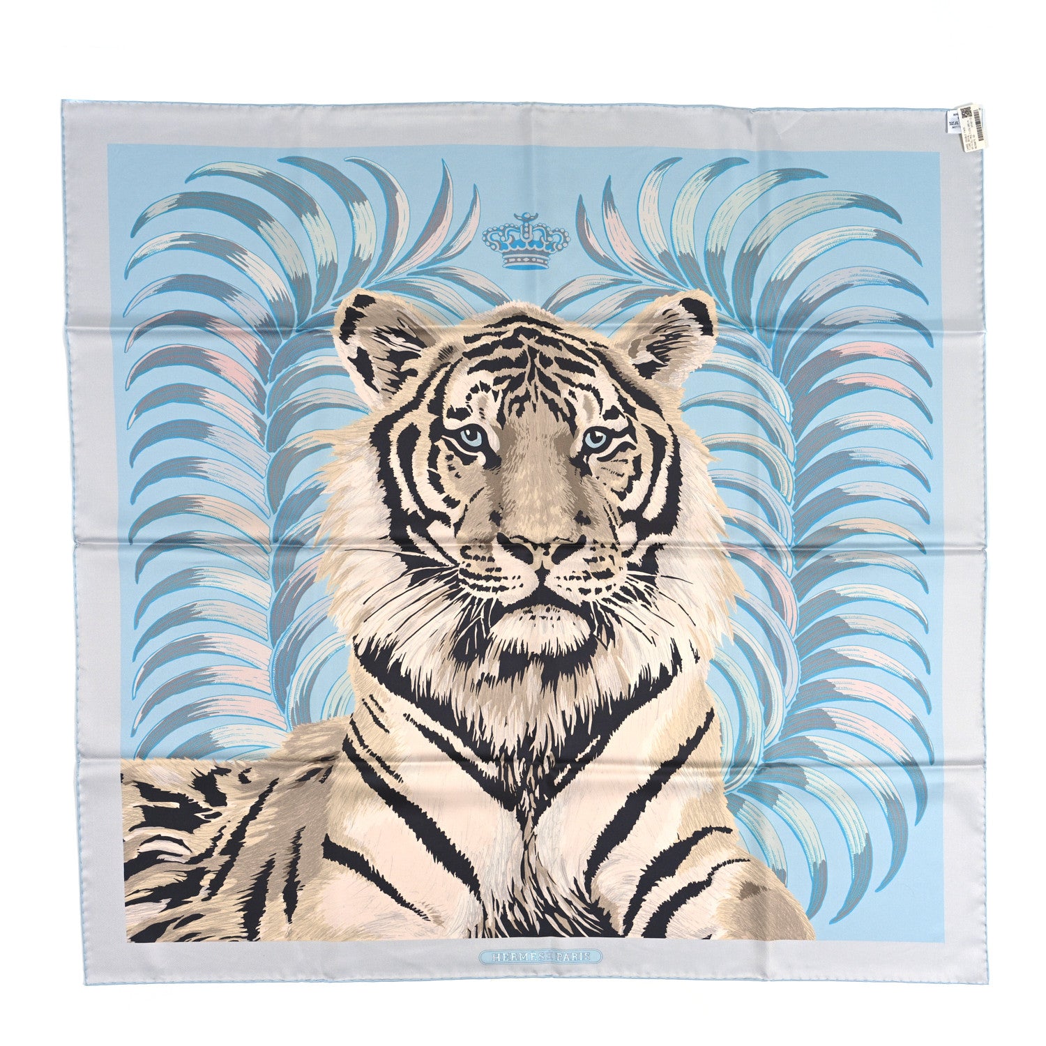 Hermes Silk Carre Double Face Tigre Royal Scarf 90 Ciel Anthracite Multi 2 of 4