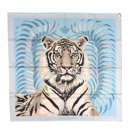 Hermes Silk Carre Double Face Tigre Royal Scarf 90 Ciel Anthracite Multi 2 of 4