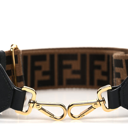 Fendi Ribbon Vitello Century FF 1974 Flat Studded Strap You Fango Marrone Ebano 3 of 5