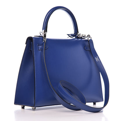 Hermes Tadelakt Kelly Sellier 25 Bleu Electrique 3 of 38