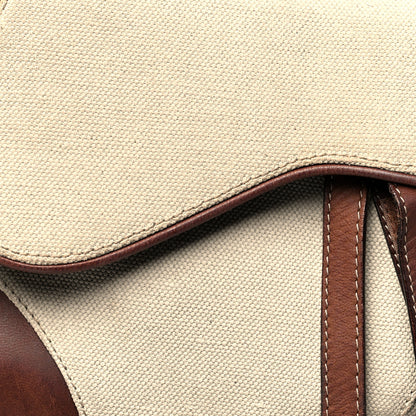 Christian Dior Canvas Calfskin Saddle Bag Beige 8 of 16