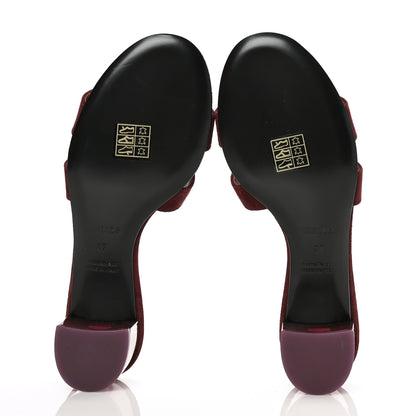Hermes Suede Goatskin Oasis Sandals 37 Rouge Marsala 5 of 9
