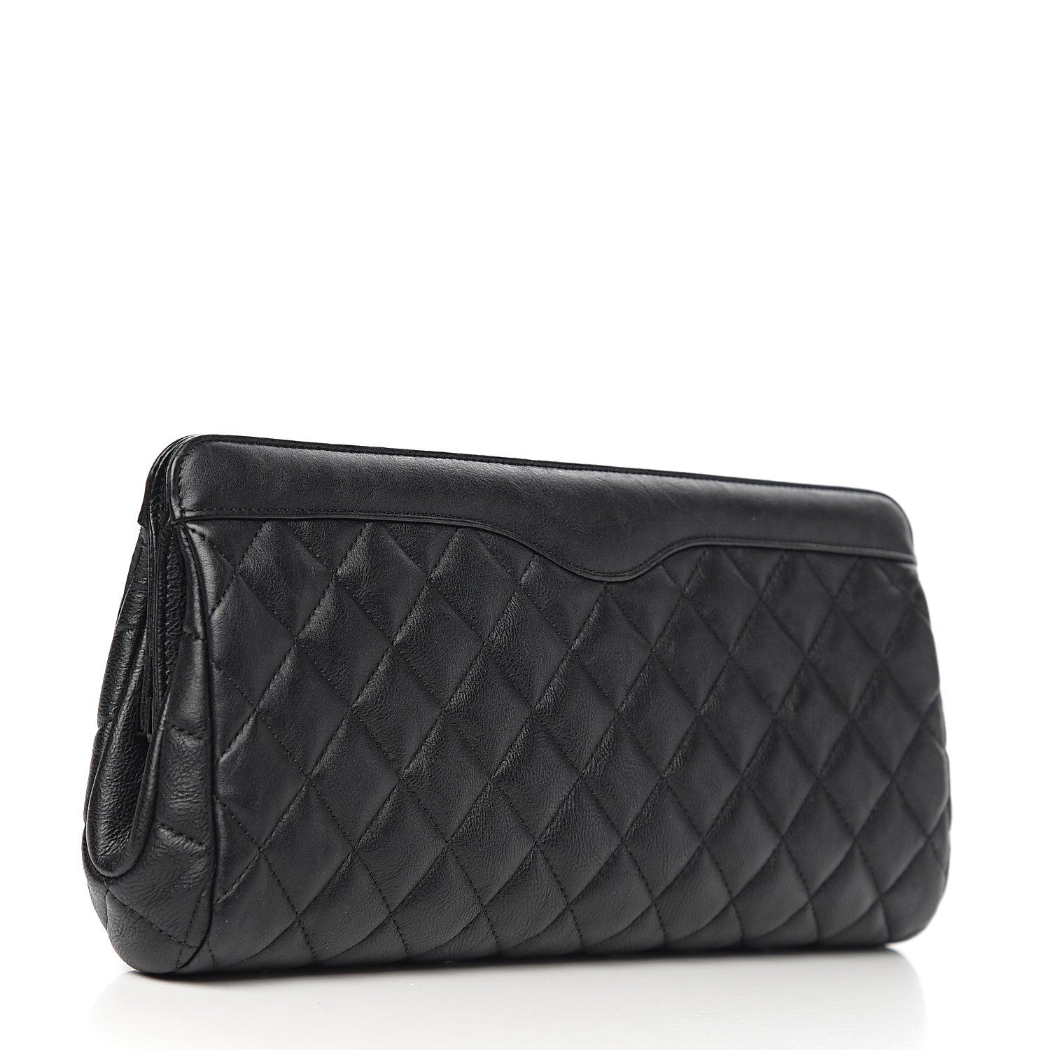 Chanel Crumpled Calfskin Quilted Clutch So Black 2 of 9