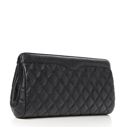 Chanel Crumpled Calfskin Quilted Clutch So Black 2 of 9