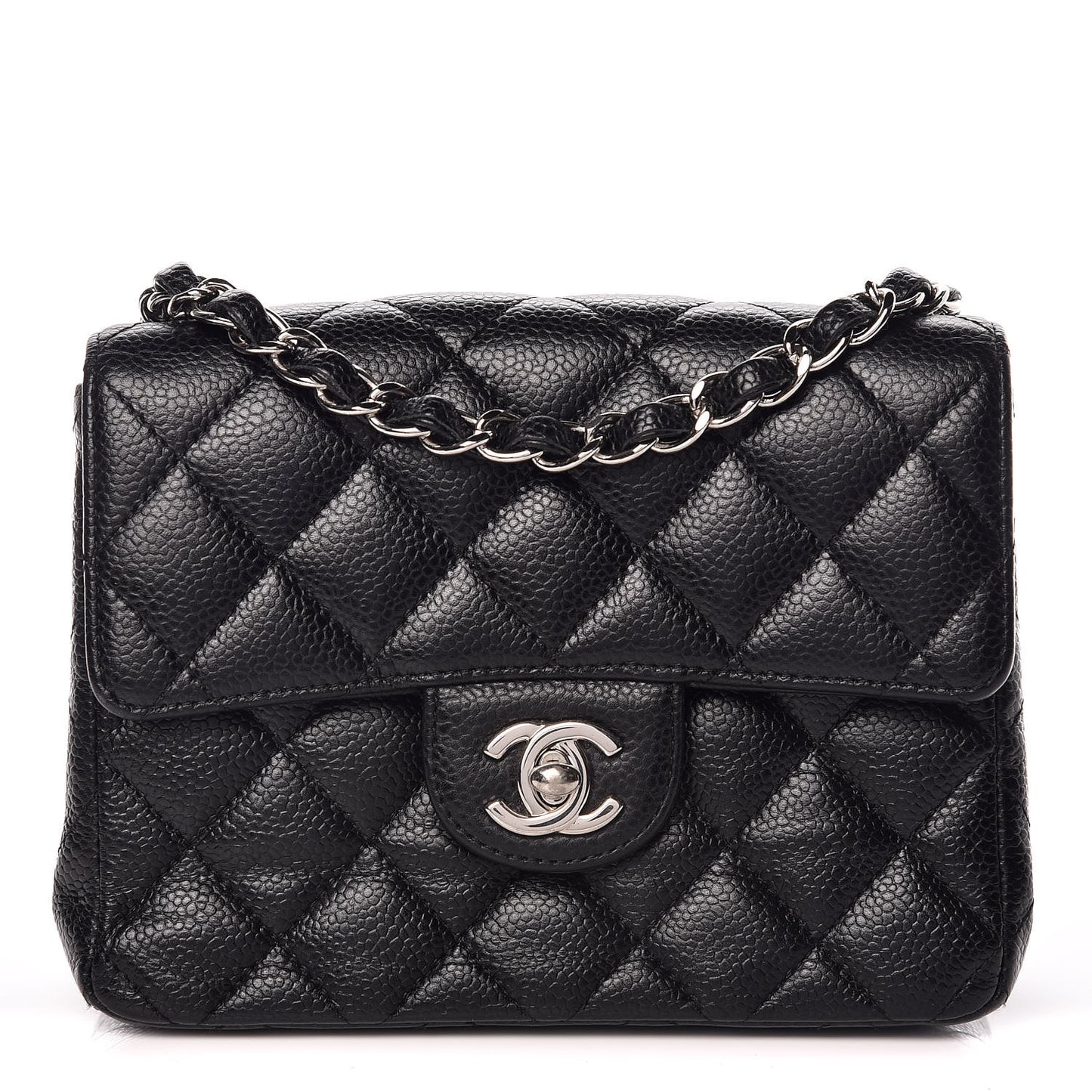 Caviar Quilted Mini Square Flap Black