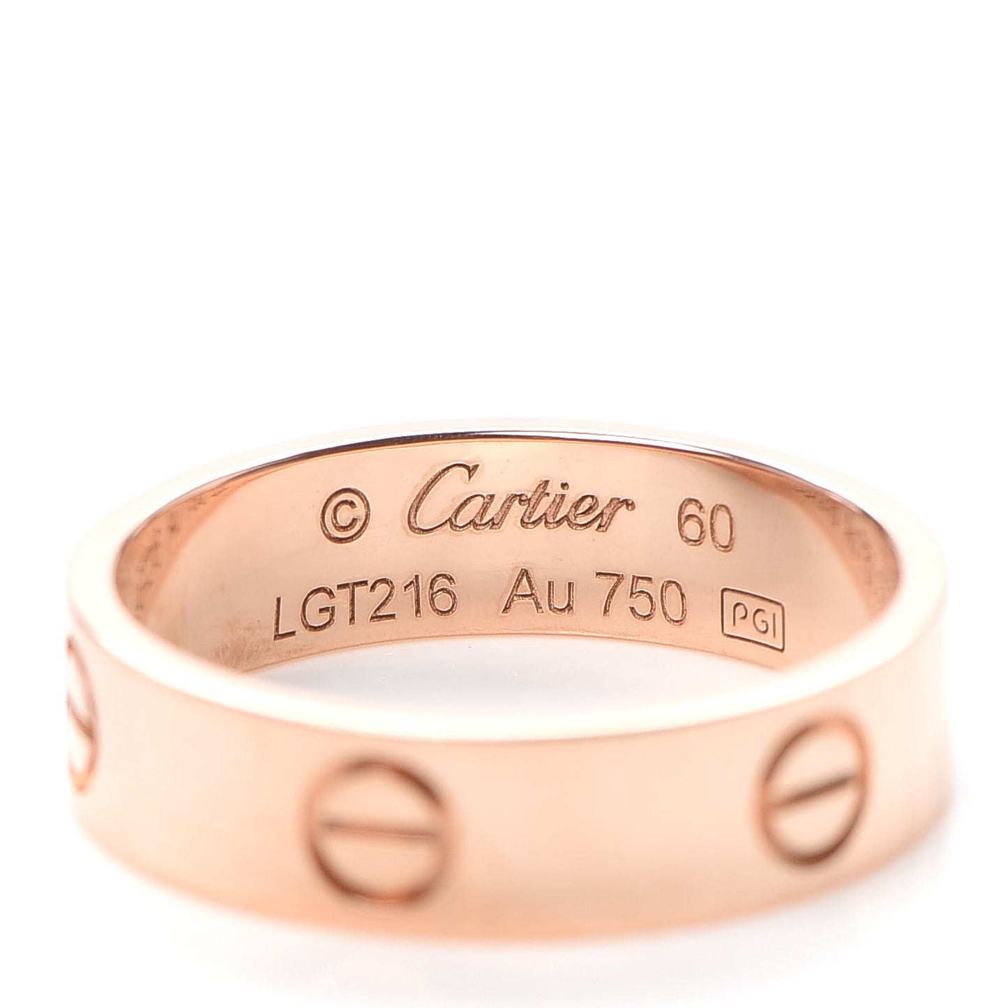 18K Pink Gold 5.5mm LOVE Ring 60 9