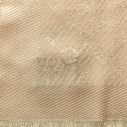 Louis Vuitton Silk Wool Monogram Shawl Natural 4 of 4
