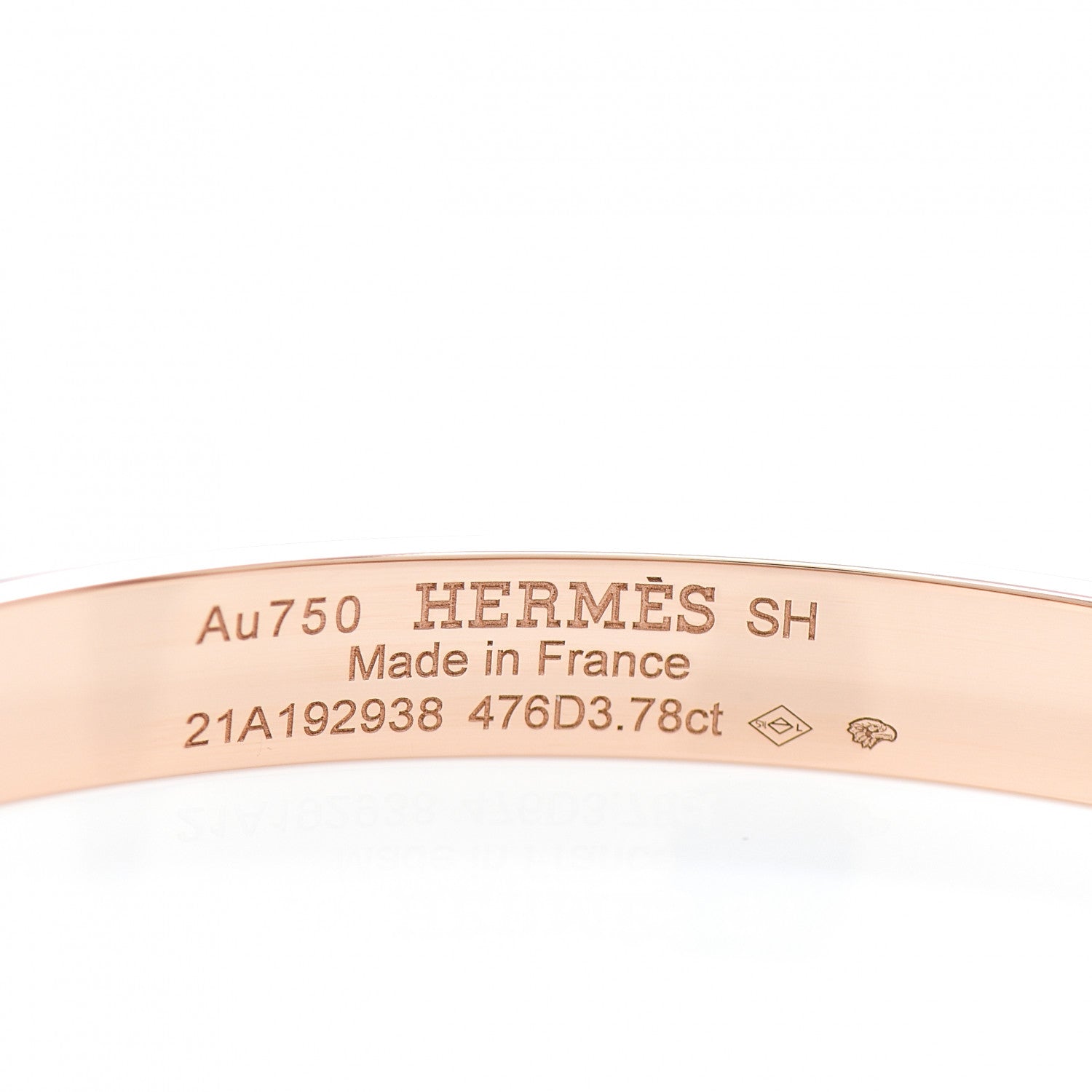 Hermes 18K Rose Gold Diamond PM Collier De Chien Full Pave Bracelet SH 3 of 4
