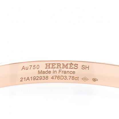 Hermes 18K Rose Gold Diamond PM Collier De Chien Full Pave Bracelet SH 3 of 4