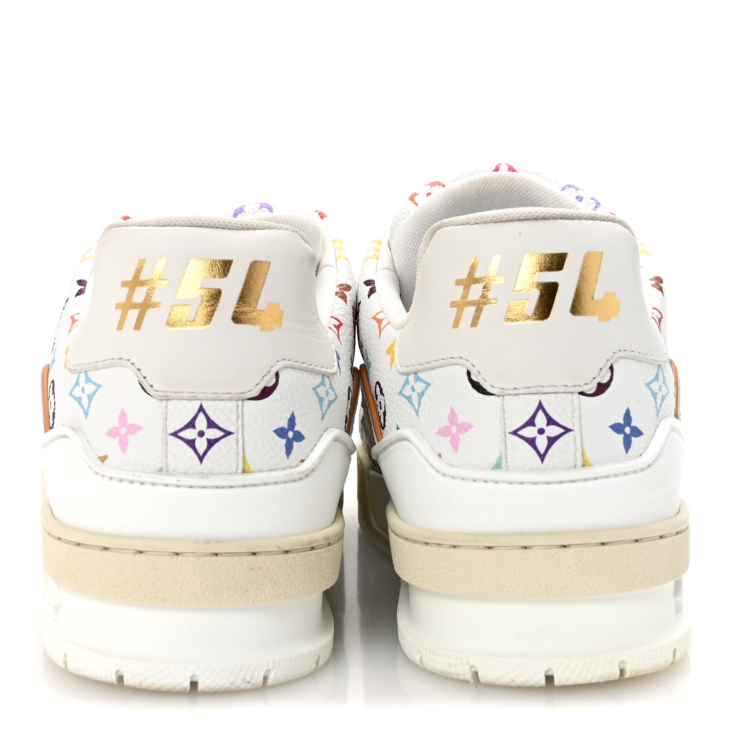 Louis Vuitton LV X TM Calfskin Monogram Multicolor Womens LV Trainer Sneakers 37.5 White 6 of 11