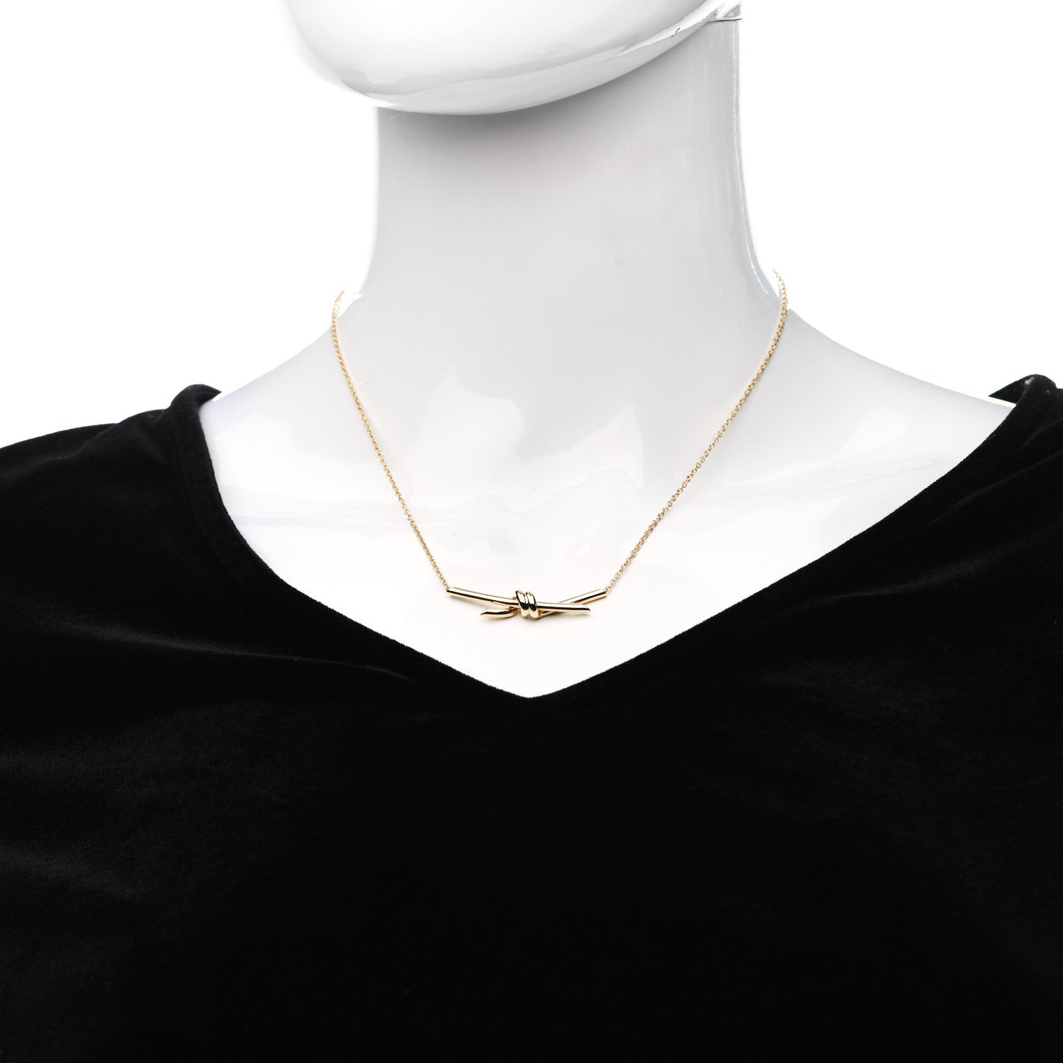 Tiffany 18K Yellow Gold Knot Necklace 2 of 5
