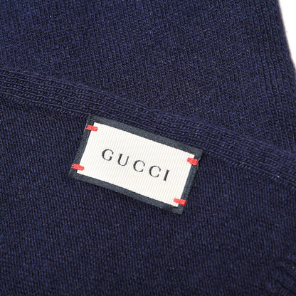 Gucci Wool Embroidered New Mix Scarf Midnight Blue 6 of 7
