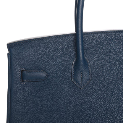 Hermes Taurillon Clemence Birkin 35 Bleu De Prusse 9 of 24