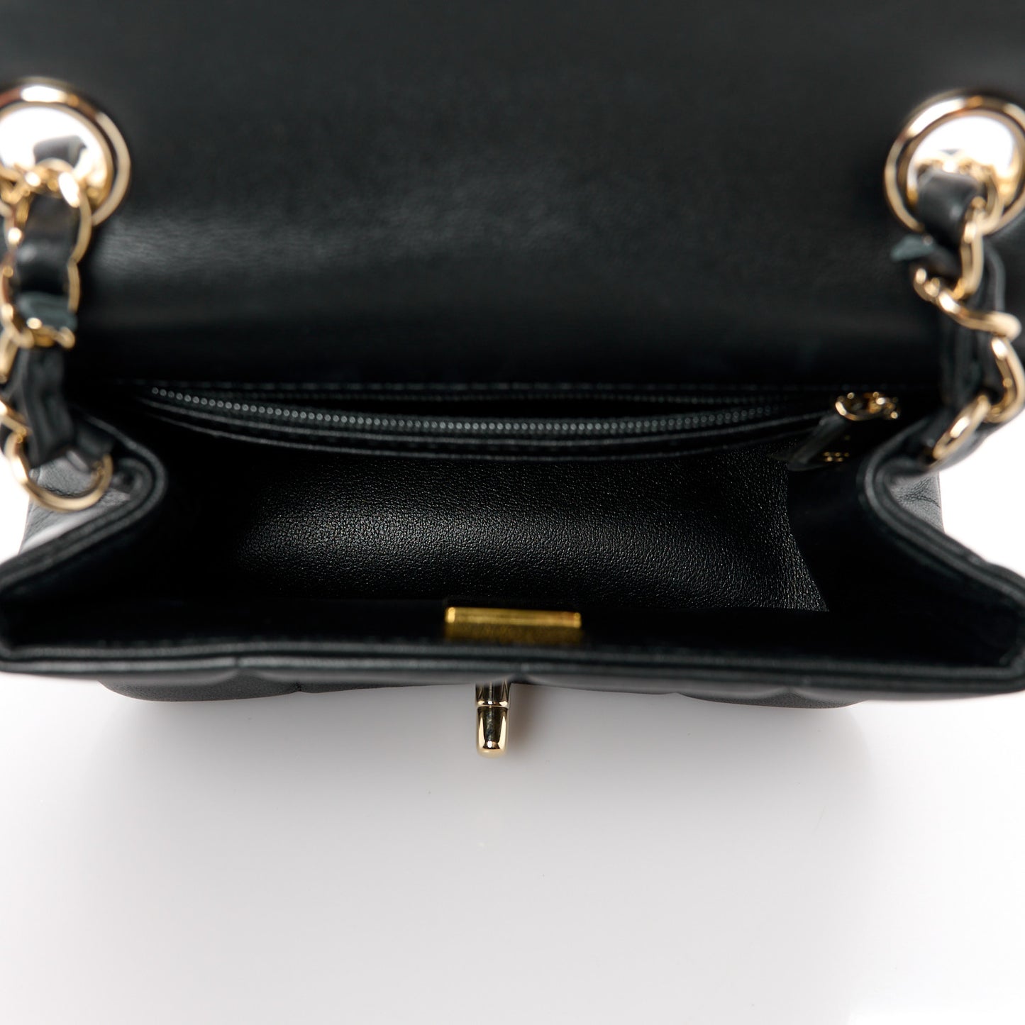 Lambskin Resin Crystal Square Quilted Mini Monacoco Flap Black