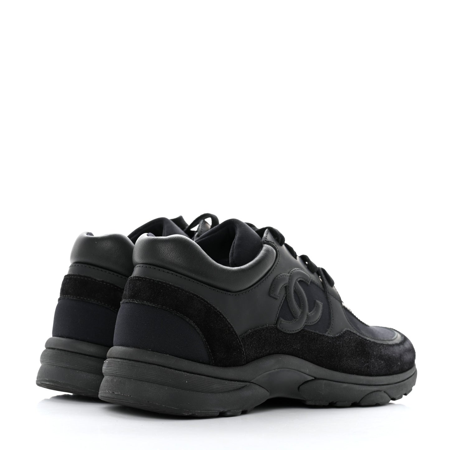 Toile Suede Calfskin CC Sneakers 36.5 Black
