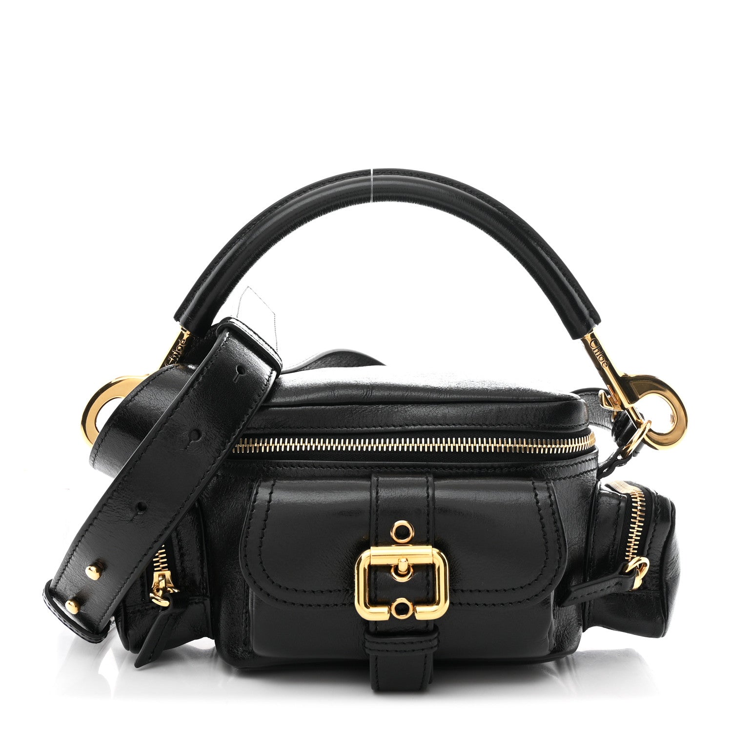 Chloe Shiny Buffalo Small Double Carry Camera Bag Black 1 of 10