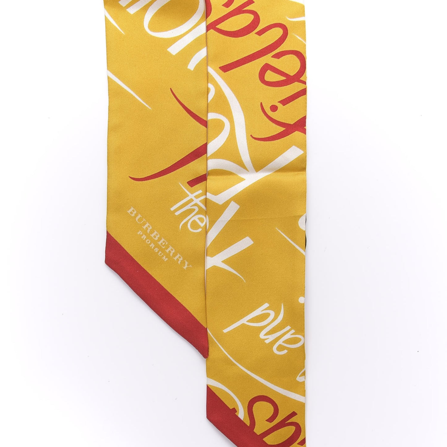 Silk Print Skinny Scarf Yellow Multicolor