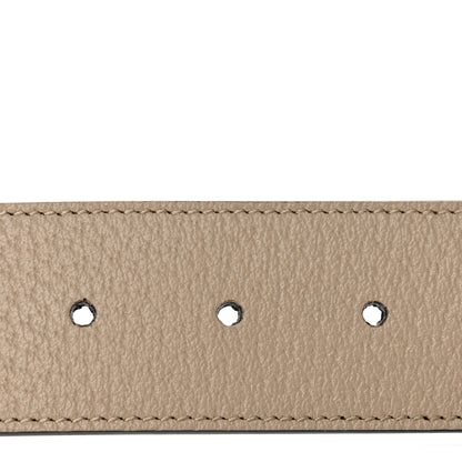 Gucci GG Supreme Monogram Matte Plutone Calfskin Double G 40mm Belt 80 32 Beige Mystic White Oatmeal 3 of 7