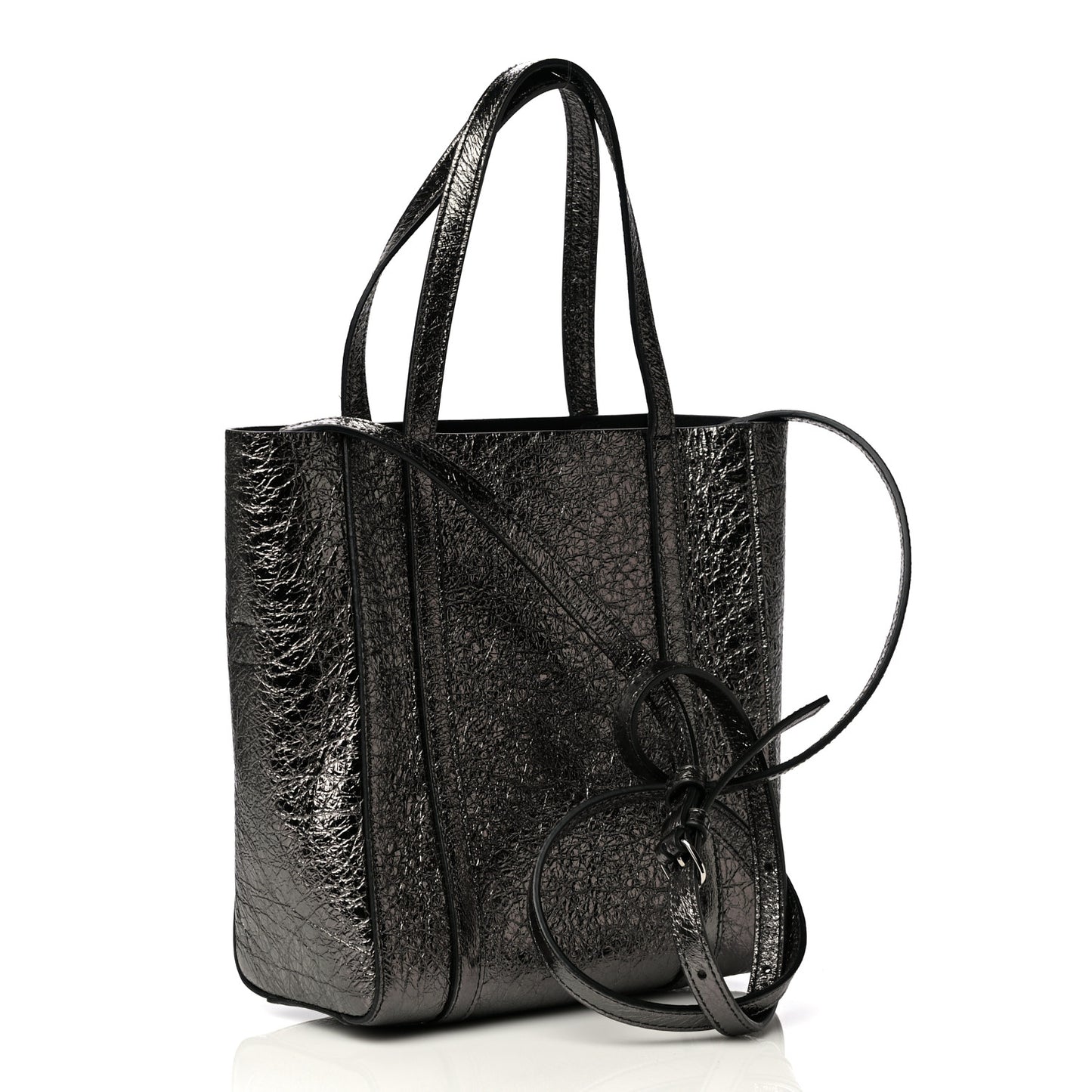 Textured Patent Calfskin XXS Everyday Tote Black