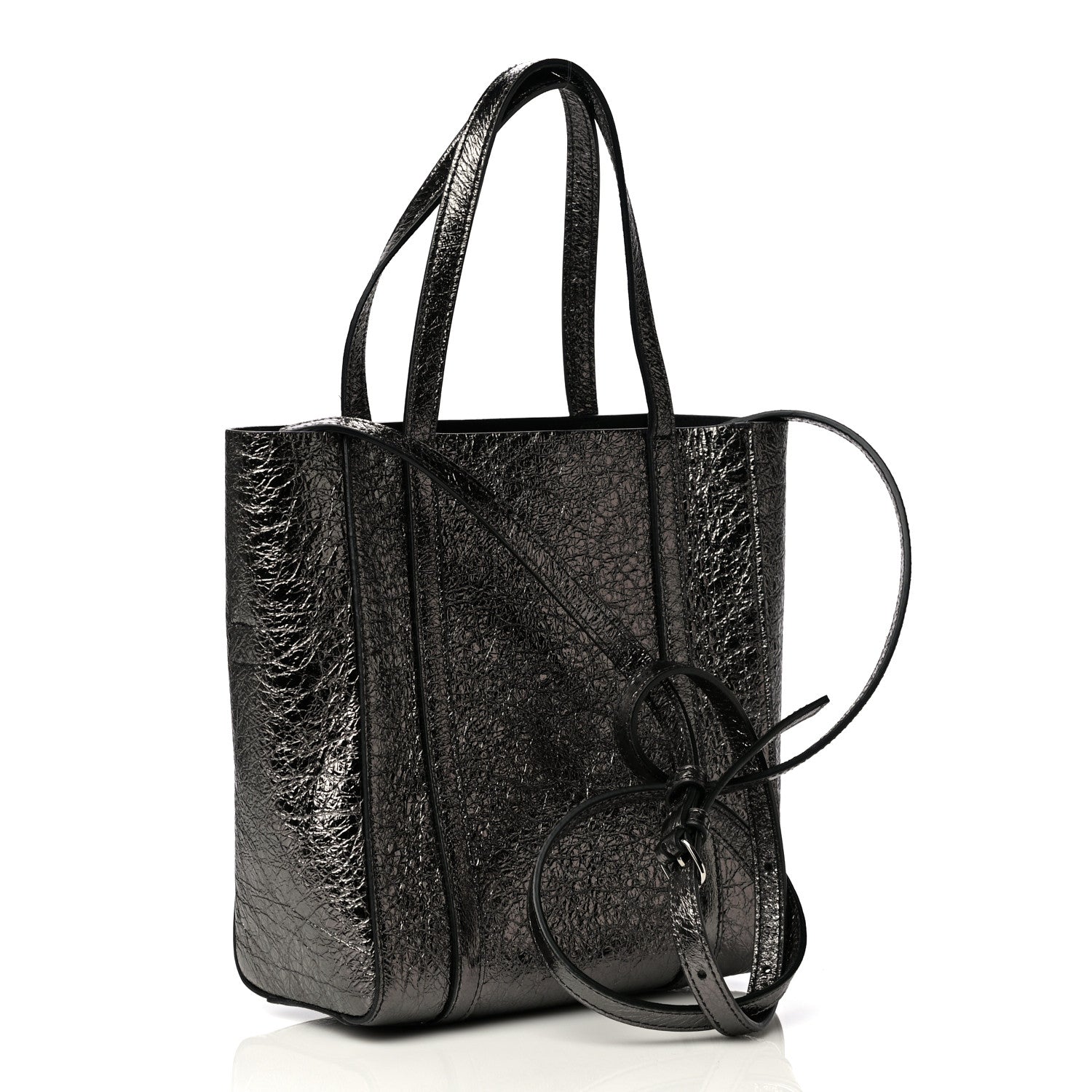 Balenciaga Textured Patent Calfskin XXS Everyday Tote Black 2 of 10