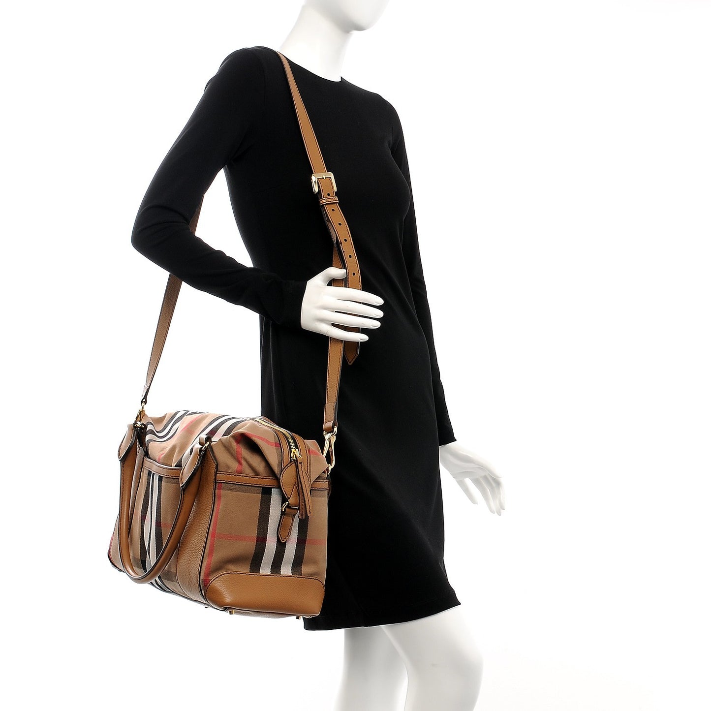 House Check Satchel Brown Umber