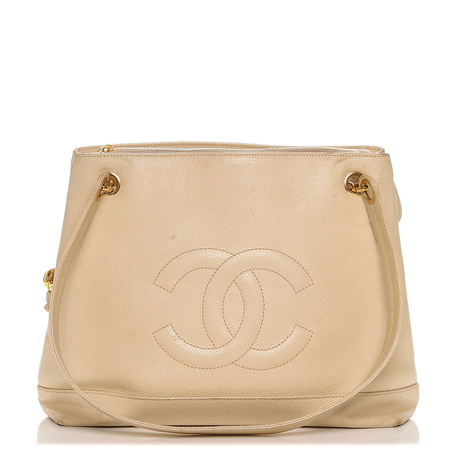 Chanel Caviar CC Shoulder Bag Beige 1 of 7