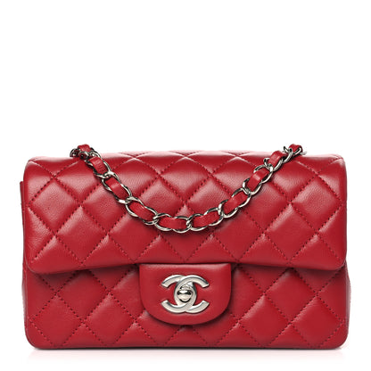 Chanel Lambskin Quilted Mini Rectangular Flap Red 1 of 12