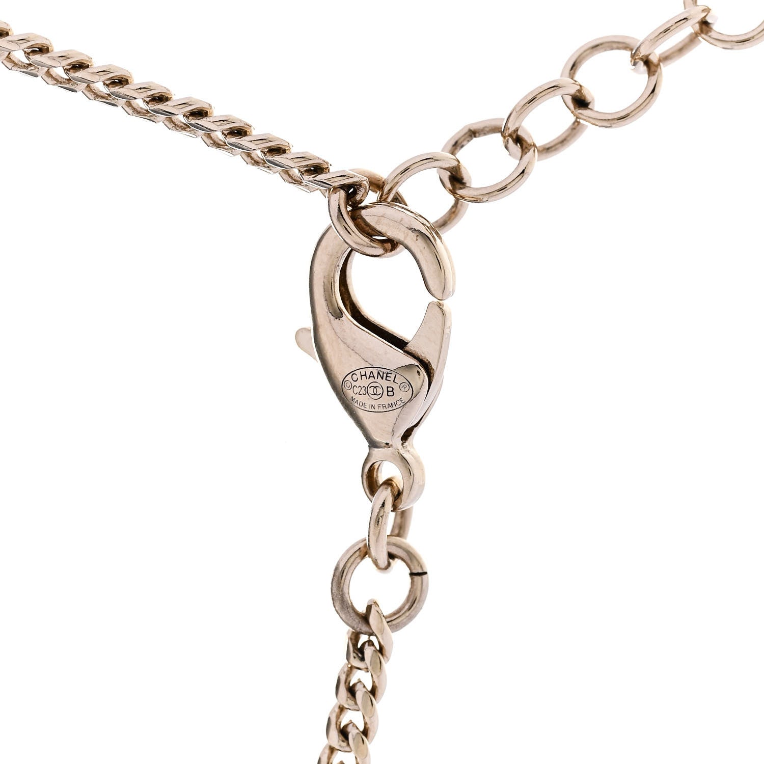 Chanel Crystal Crystal CC Coco Heart Necklace Gold 5 of 6