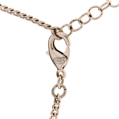 Chanel Crystal Crystal CC Coco Heart Necklace Gold 5 of 6