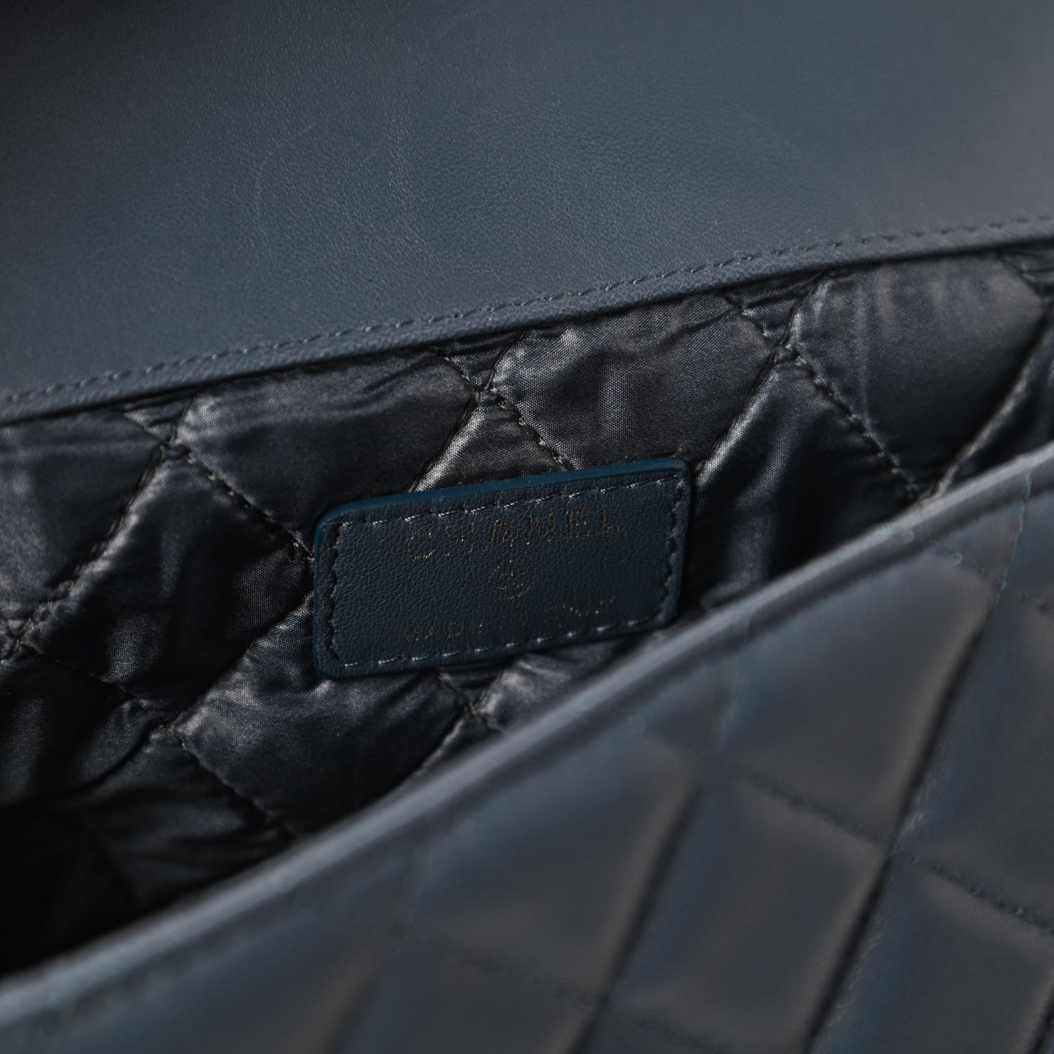 Chanel Lambskin Quilted Flap Cosmetic Case Blue 8 of 11