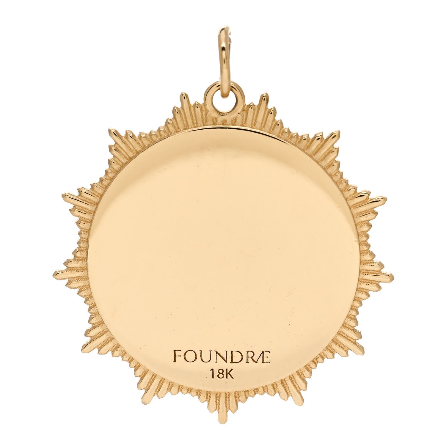 Foundrae 18K Yellow Gold Diamond Personalized Radiating Love Token Pendant 3 of 4