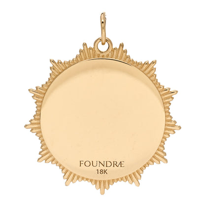 Foundrae 18K Yellow Gold Diamond Personalized Radiating Love Token Pendant 3 of 4