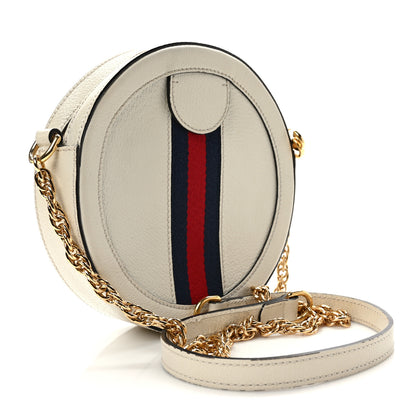 Gucci Textured Calfskin Web Mini Ophidia Round Shoulder Bag Mystic White 3 of 12