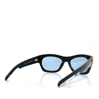 Louis Vuitton Acetate Frog Round Square Sunglasses Z3089U Black Blue 4 of 7