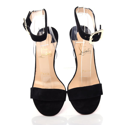 Christian Louboutin Veau Velours PVC Levitallo 100 Sandals 35 Black 5 of 12