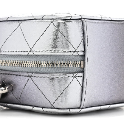 Chanel Gradient Metallic Lambskin Quilted Like A Wallet Clutch With Chain Silver Purple 10 of 11